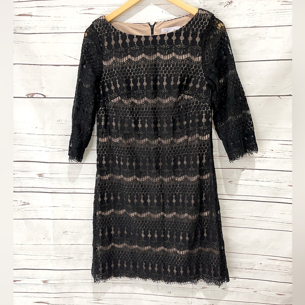 8 Jessica H Black Dress lace with nude lining formal party